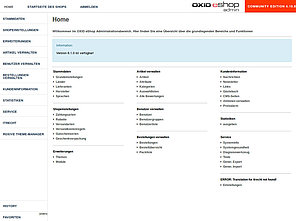 OXID Backend Screenshot